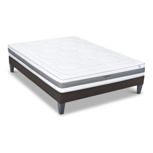 Ensemble Matelas Sublime & Sommier KIT15, 22 cm, Mémoire de Forme, technologie Tri-Lattes, Soutien Mi-Ferme