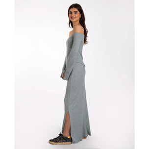 Falda de punto con aberturas