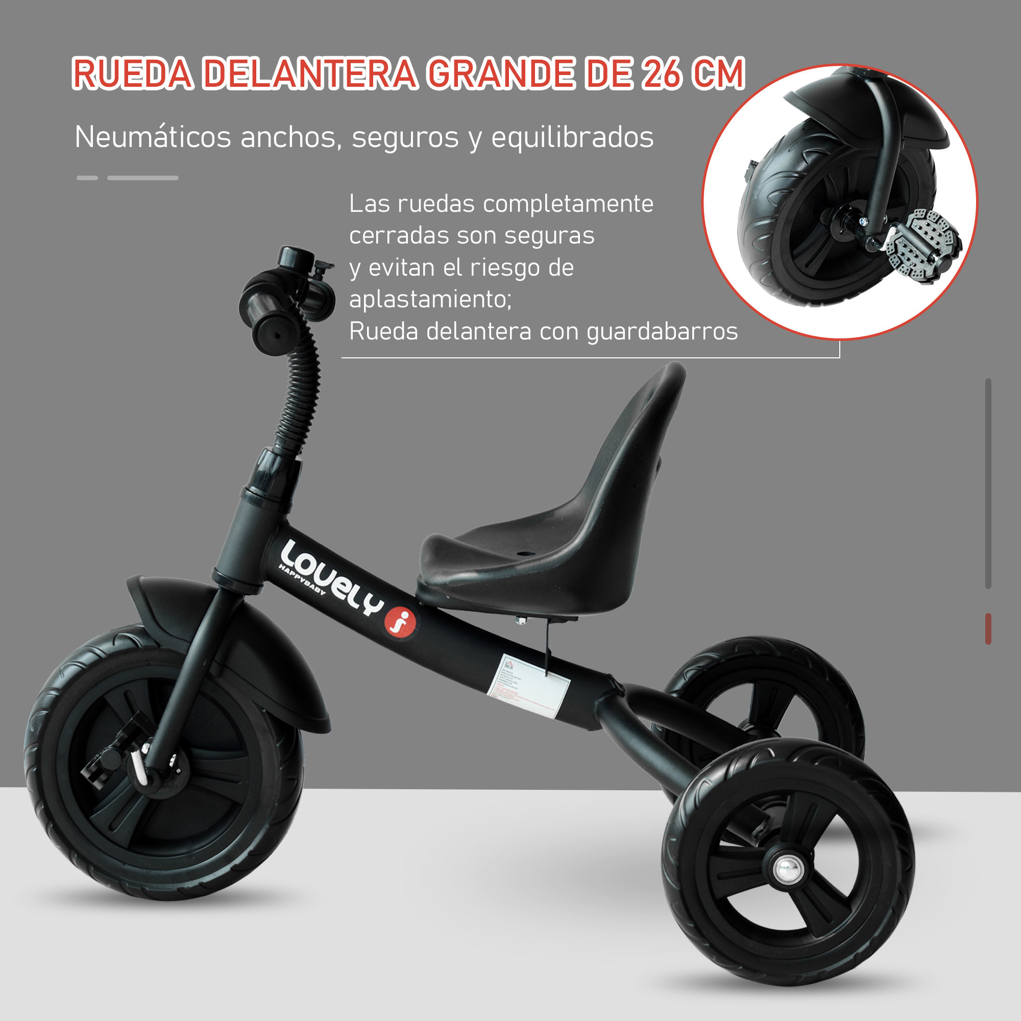 Triciclo para Niños Negro