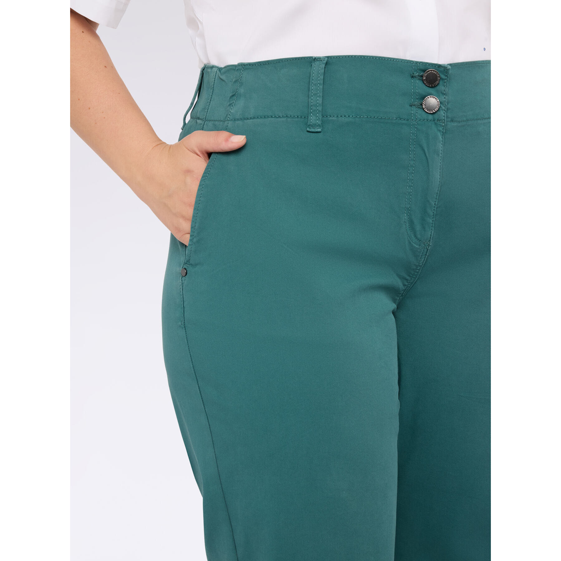Fiorella Rubino - Pantalones cropped de mezcla de algodón - Verde