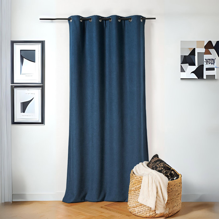 Rideau thermique au style bouclette - Bleu