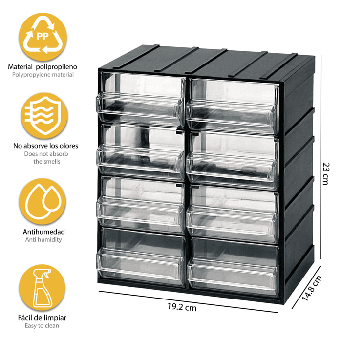 Unidad de almacenamiento modular con 8 cajones, Artplast