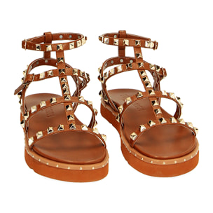Sandalias planas mujer marrones