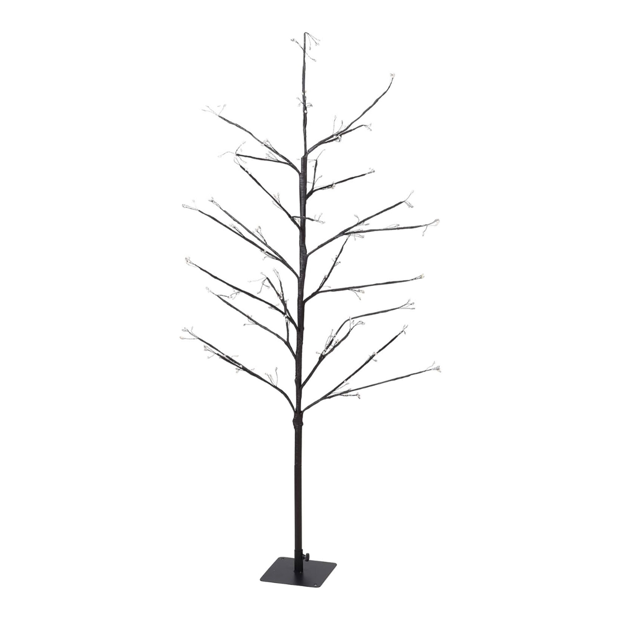 árbol con 240 luces led blanco cálido de 120cm de altura en color marrón