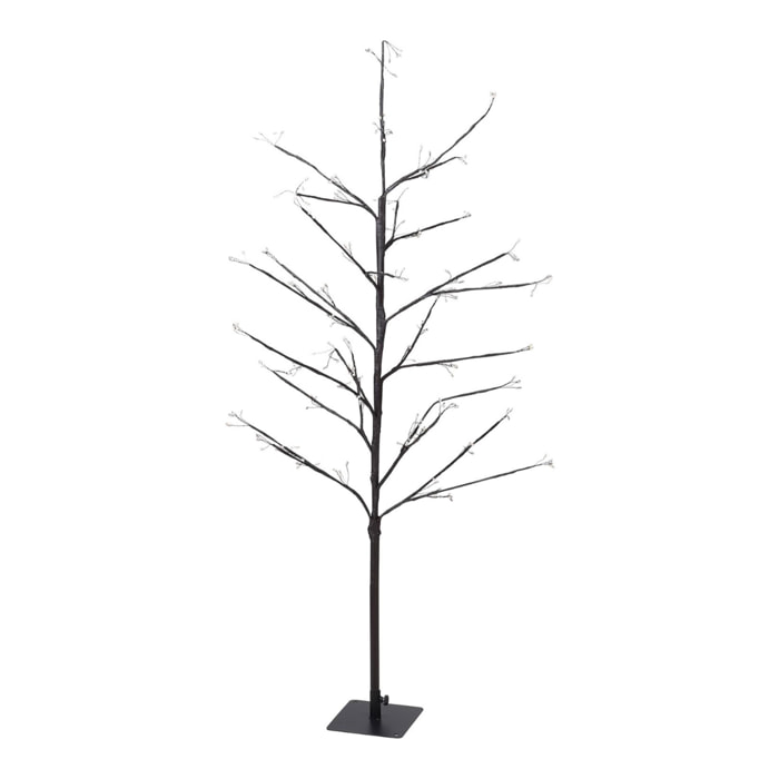 árbol con 240 luces led blanco cálido de 120cm de altura en color marrón