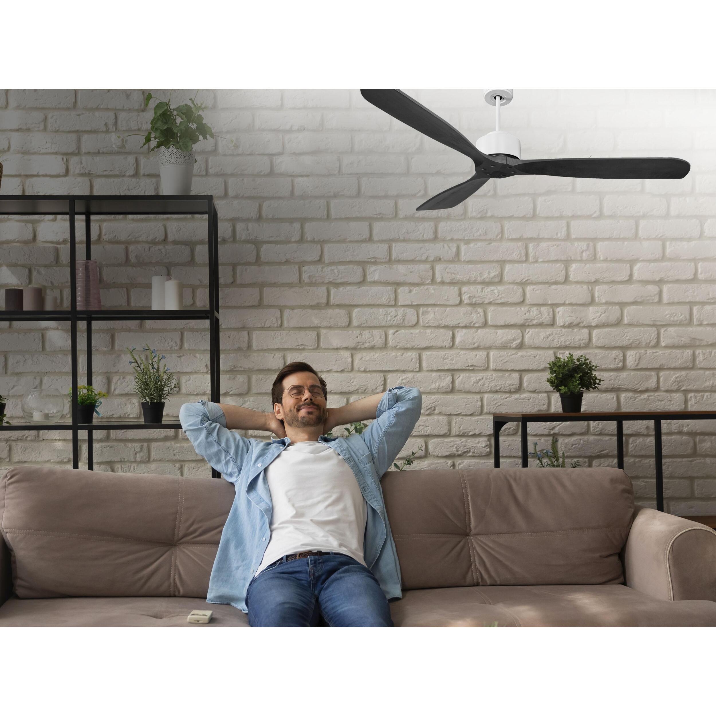 Ventilateur de plafond ø166 cm avec Wifi Réversible Hypersilence 40   W Blanc