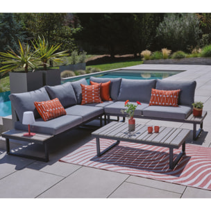 Salon de jardin en angle - 6 places - CAVALAIRE GRIS