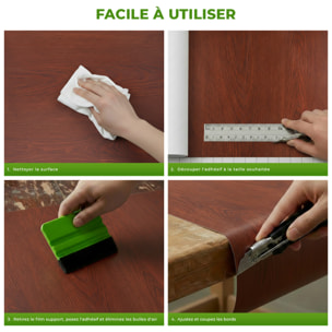 Rouleau adhésif bois noyer foncé au mètre - Autocollants Revêtement Adhésif Cuisine Meubles Salle de bain