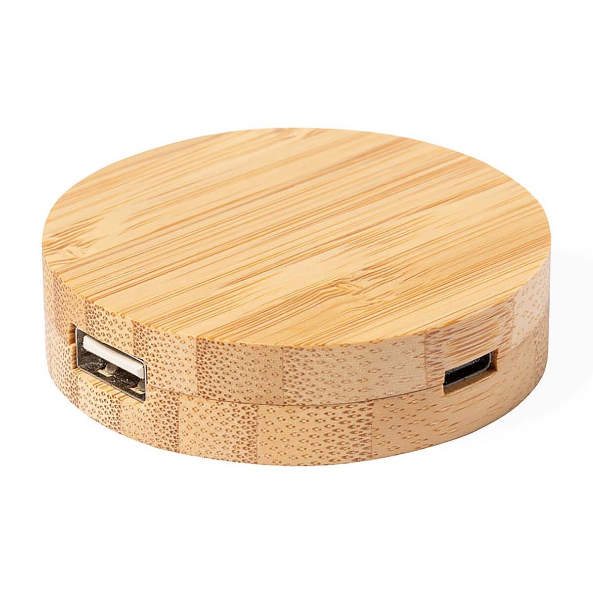 Porta USB in bambù naturale 1 porta di tipo C 2 porte USB 2.0