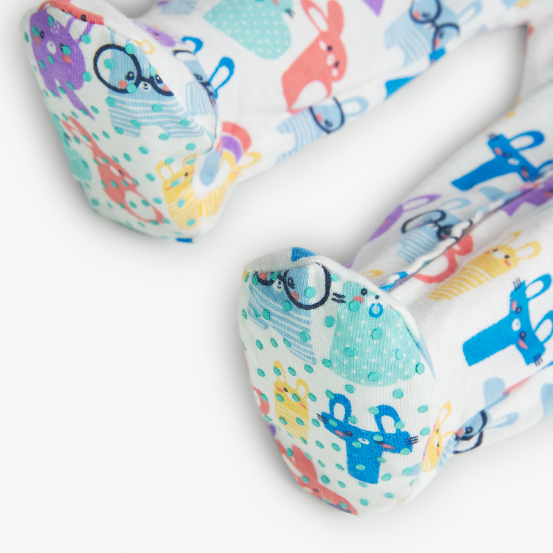 Pijama recién nacido estampado, crudo, mangas largas