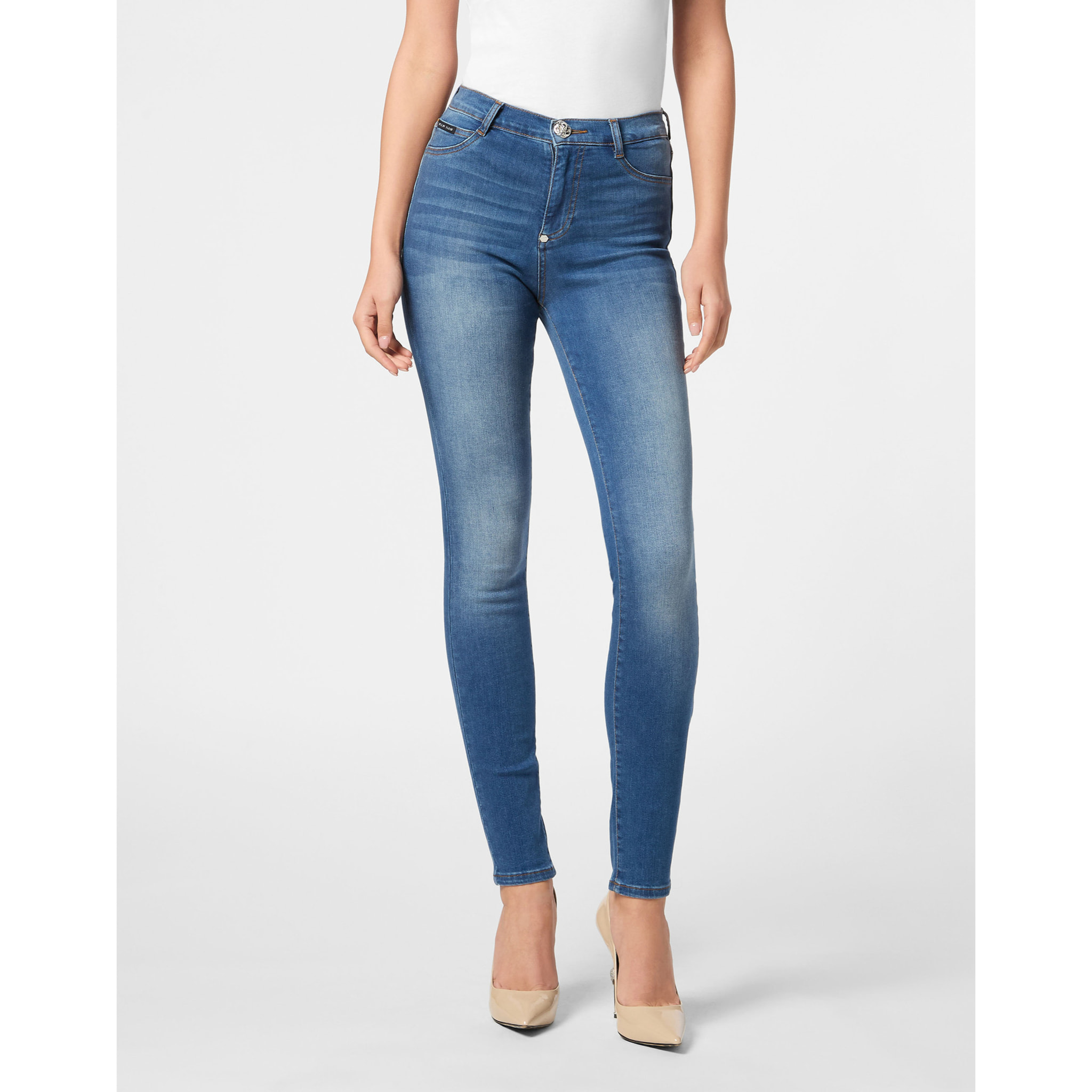 PHILIPP PLEIN Jegging a vita alta