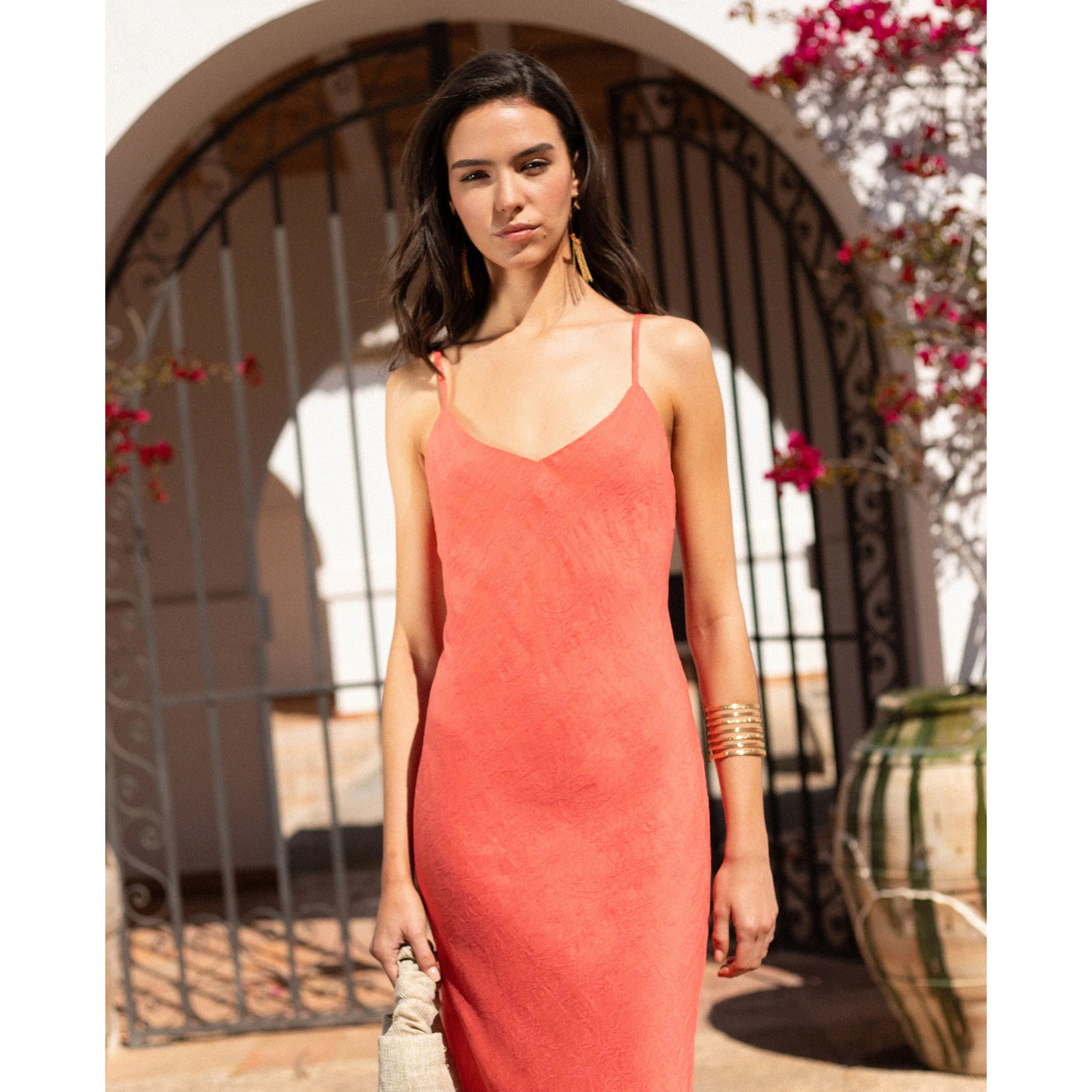 Vestido largo de tirantes
