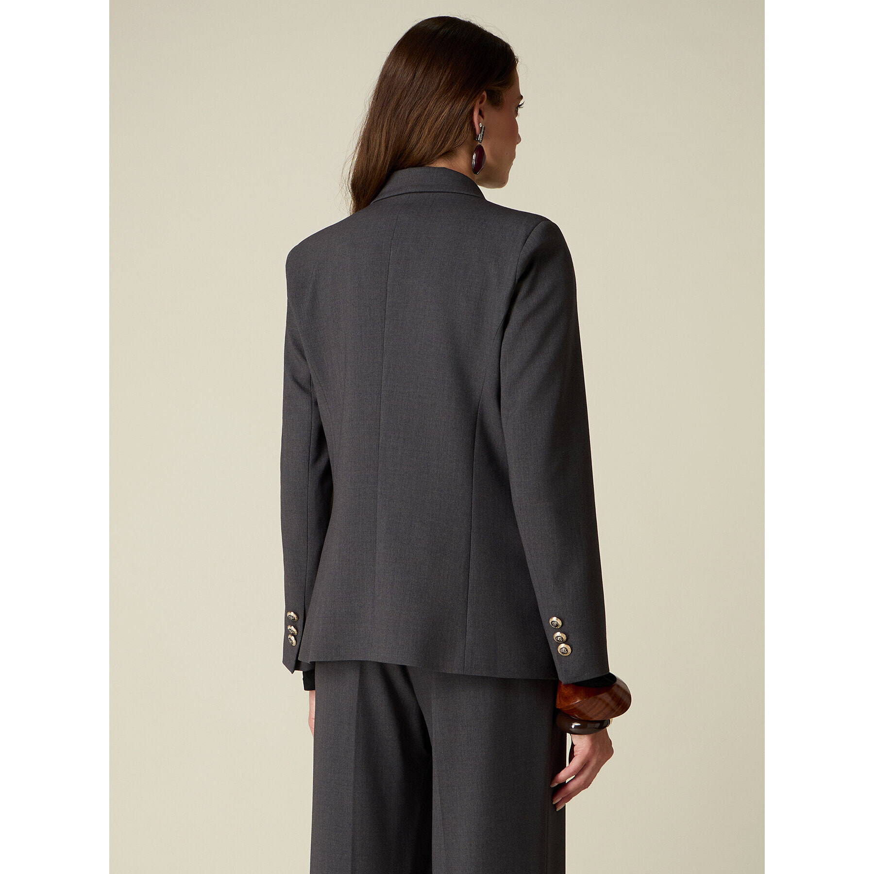 Oltre - Blazer doppiopetto con bottoni araldica - Grigio