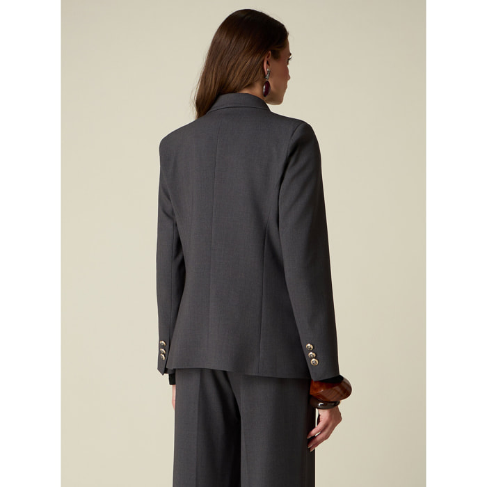 Oltre - Blazer doppiopetto con bottoni araldica - Grigio