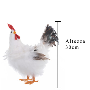 Gallo. Altezza 30 Cm - Pezzi 1 - 35X30X16cm - Colore: Bianco - Bianchi Dino - Soggetti Pasquali, Conigli, Galline, Pecore Ecc