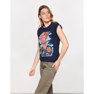 Camiseta Estampada Azul Marino - Freya