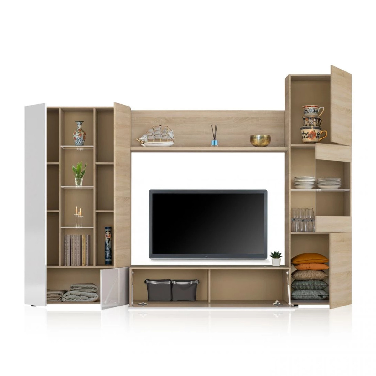 Salón Vinter Leds Blanco - Roble