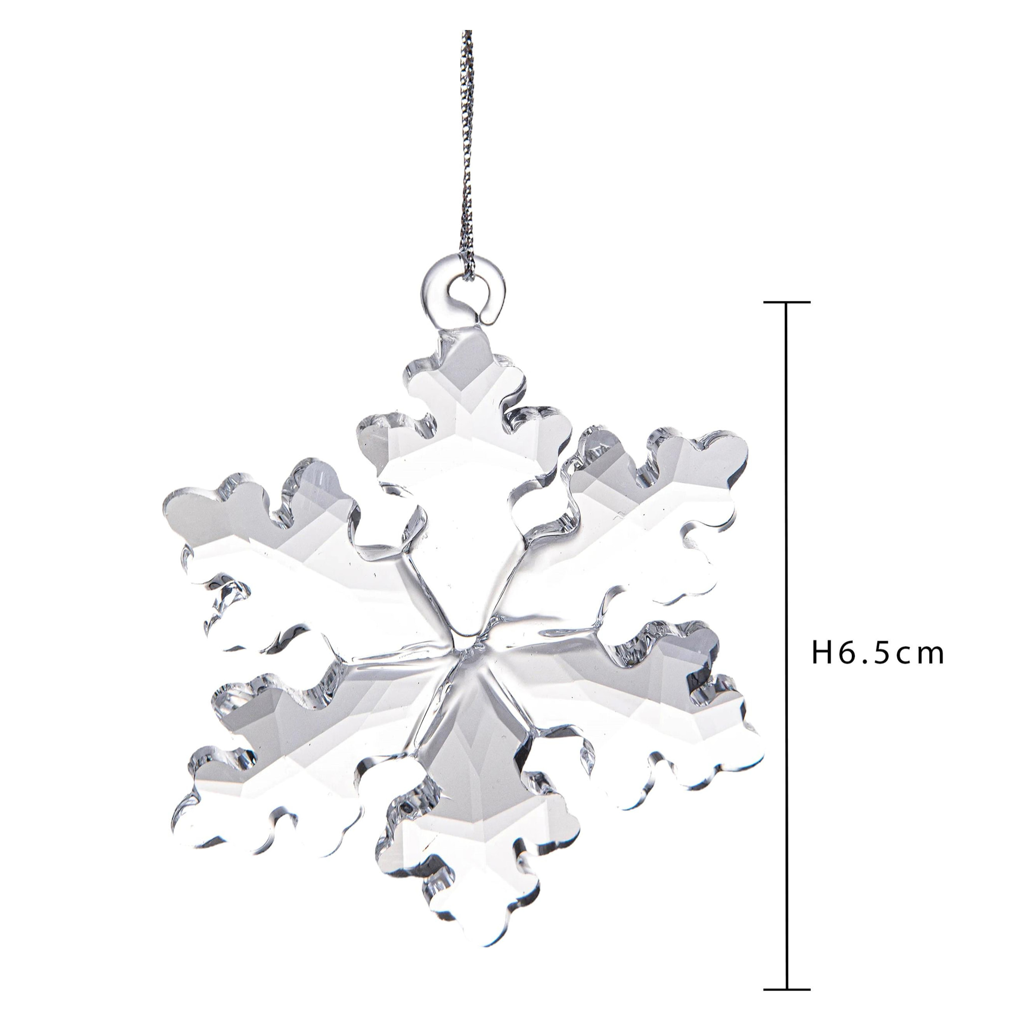 Fiocco di neve cristallo - Pezzi 4 - 6,5xH6,5x0,5cm - Bianchi Dino SpA