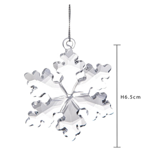 Fiocco di neve cristallo - Pezzi 4 - 6,5xH6,5x0,5cm - Bianchi Dino SpA