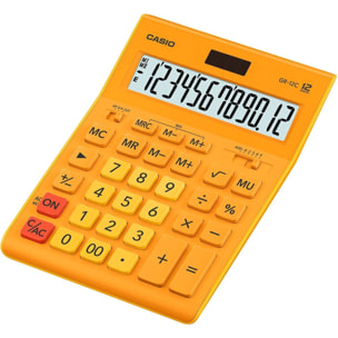 Casio Calculadora modelo GR-12C-RG-W-EPPorcentaje-raiz cuadrada-coma de 3 digito-marcar hacia arriba-selector de redondeo-redondeo automatico-tecla de retroceso-tecla doble cero