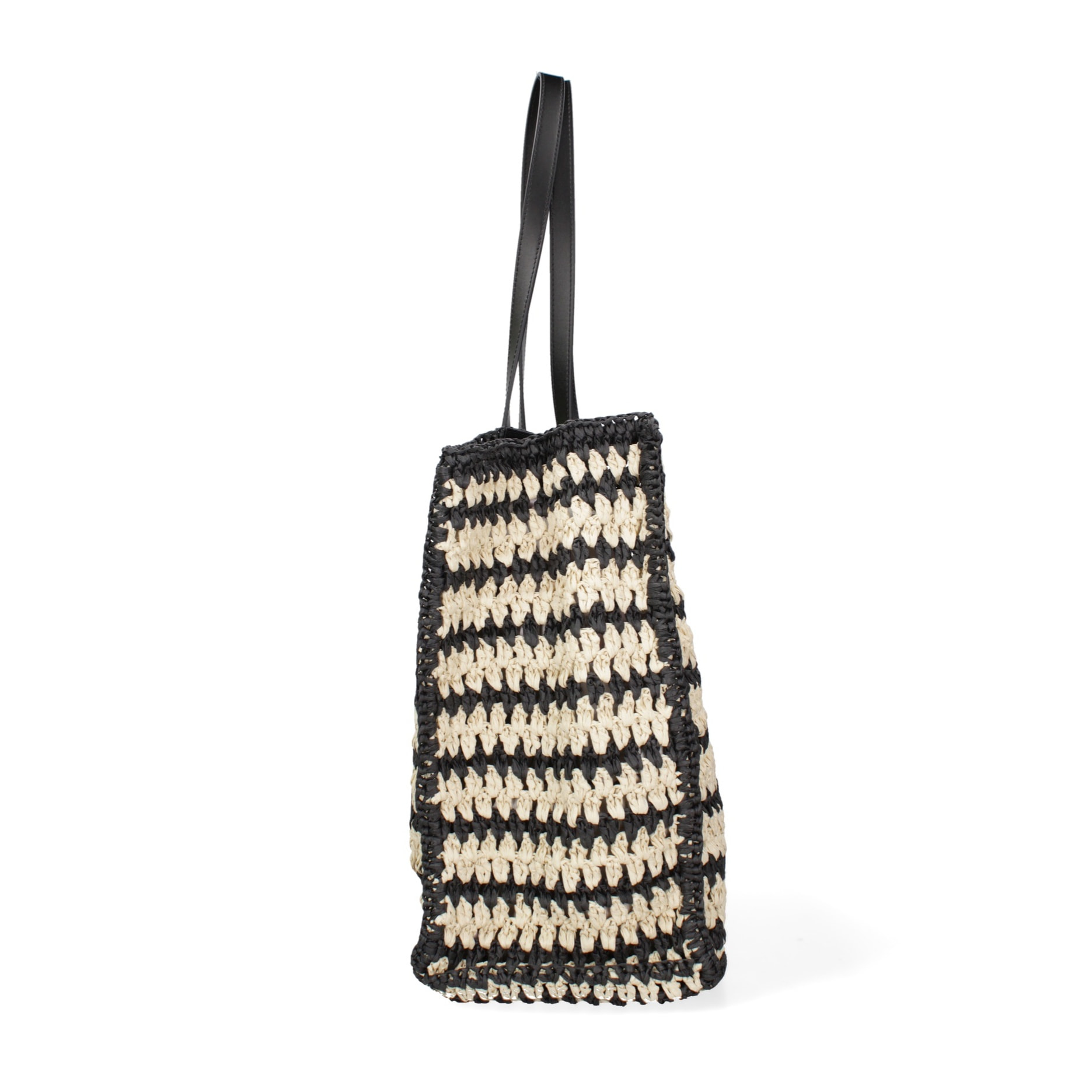 Borsa a spalla da donna - Modello False - Paglia intrecciata - 37.0 x 38.0 x 21.0 cm