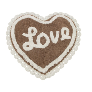 Tappeto Bagno A Forma Di Cuore Love Con Lace Dove Bianco