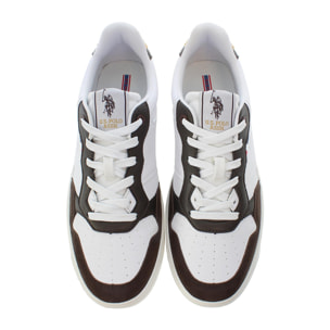 Sneakers U.S. Polo Assn. bianco-marrone scuro