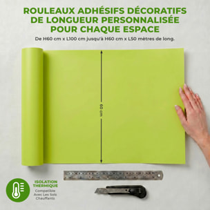Rouleau adhésif décoratif Vinyle au Mètre - Vert pastel - Sticker Lavable Imperméable Mur Cuisine Meubles