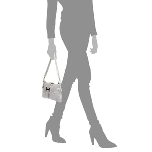 Allerona Bolso de mano Mujer.Piel auténtica Gamuza Grabado Arabesco.