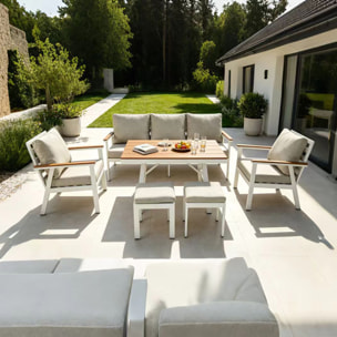 Ensemble de jardin 7 places avec table effet bois VAITELE