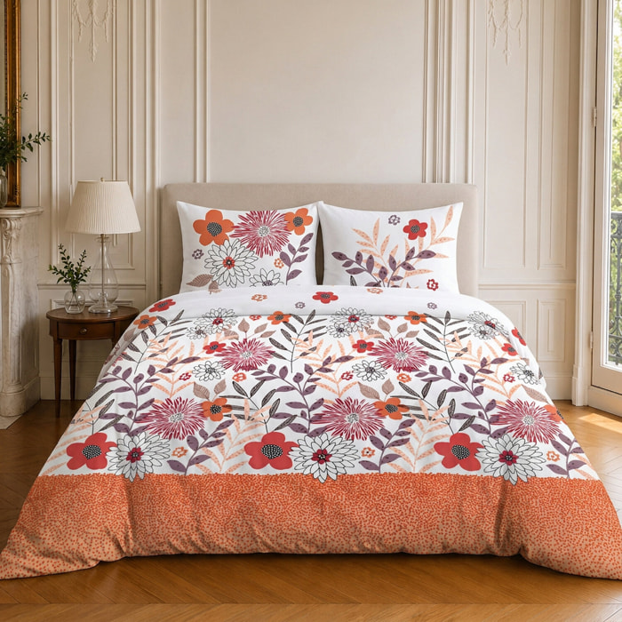 Parure housse de couette 100% microfibre motif floral - PRINTEMPS