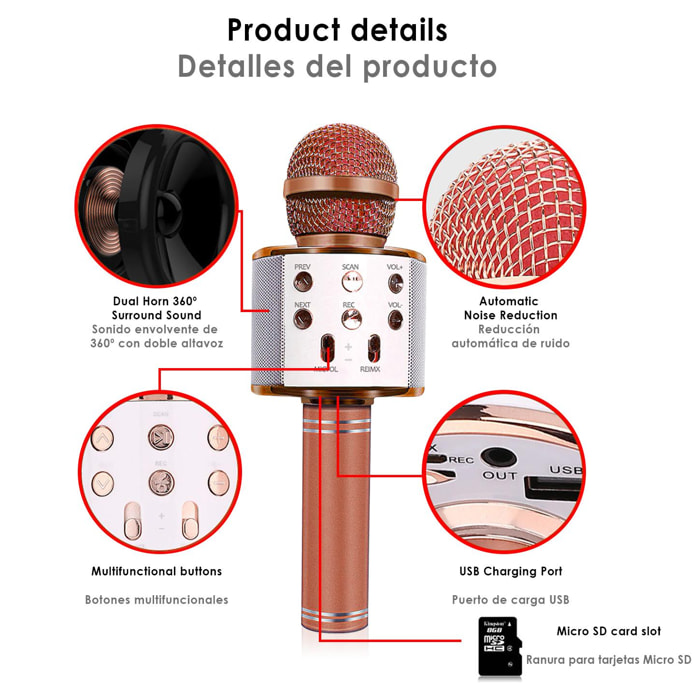 Microfono Karaoke multifunzione con altoparlante integrato