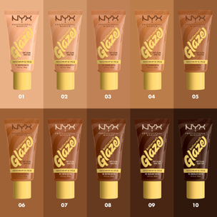 NYX Professional Makeup Buttermelt Glaze Tint, Fond de teint SPF30 jusqu'à 12h de tenue, Chocolate Butta