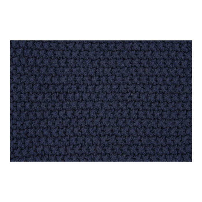 Plaid Santos in cotone riciclato blu notte 130×170 cm