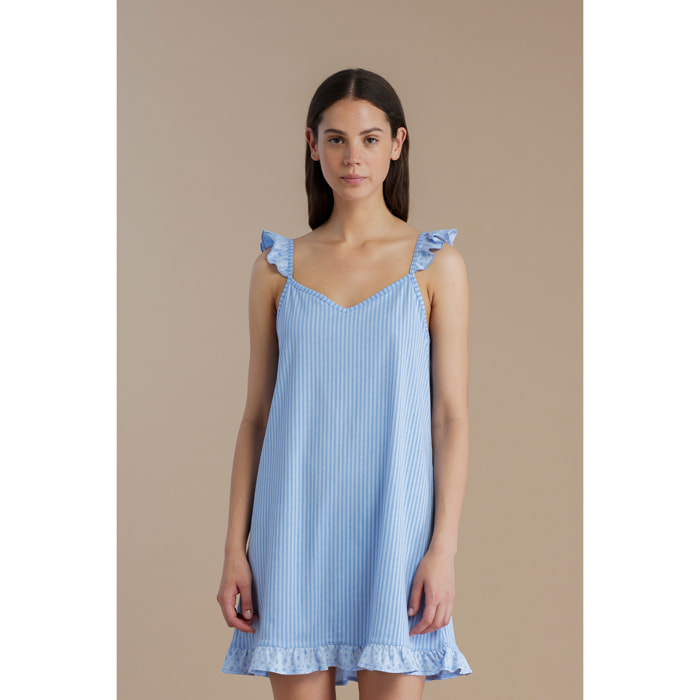 Camicia da notte donna in cotone bretellina little flower Noidinotte