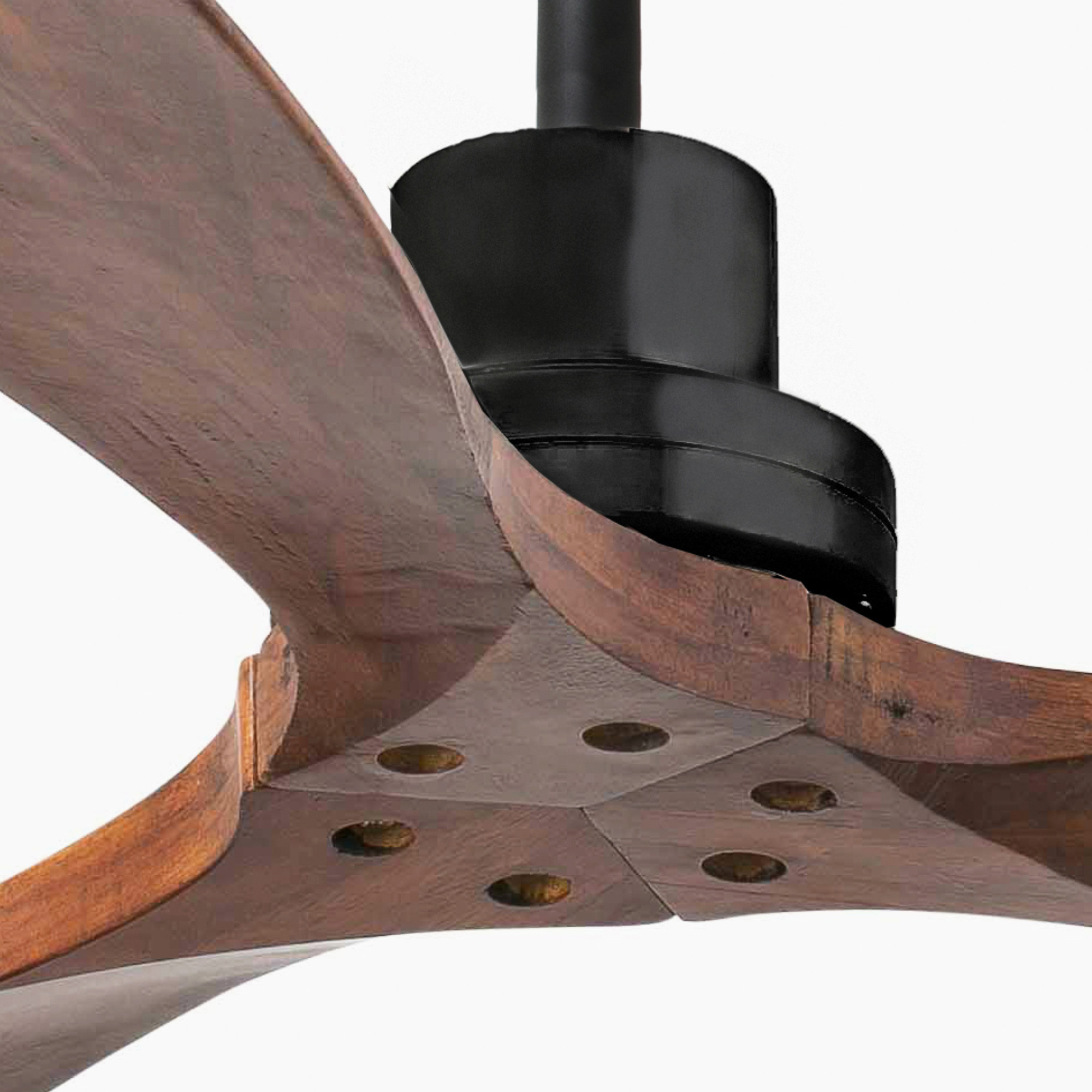 LANTAU L Ventilatore a soffitto nero/noce opaco