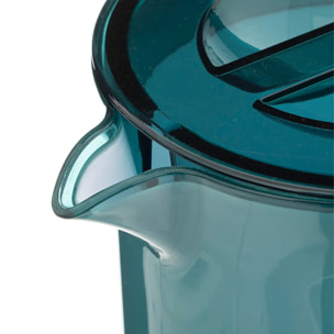 Pichet avec couvercle "Square" bleu pétrole