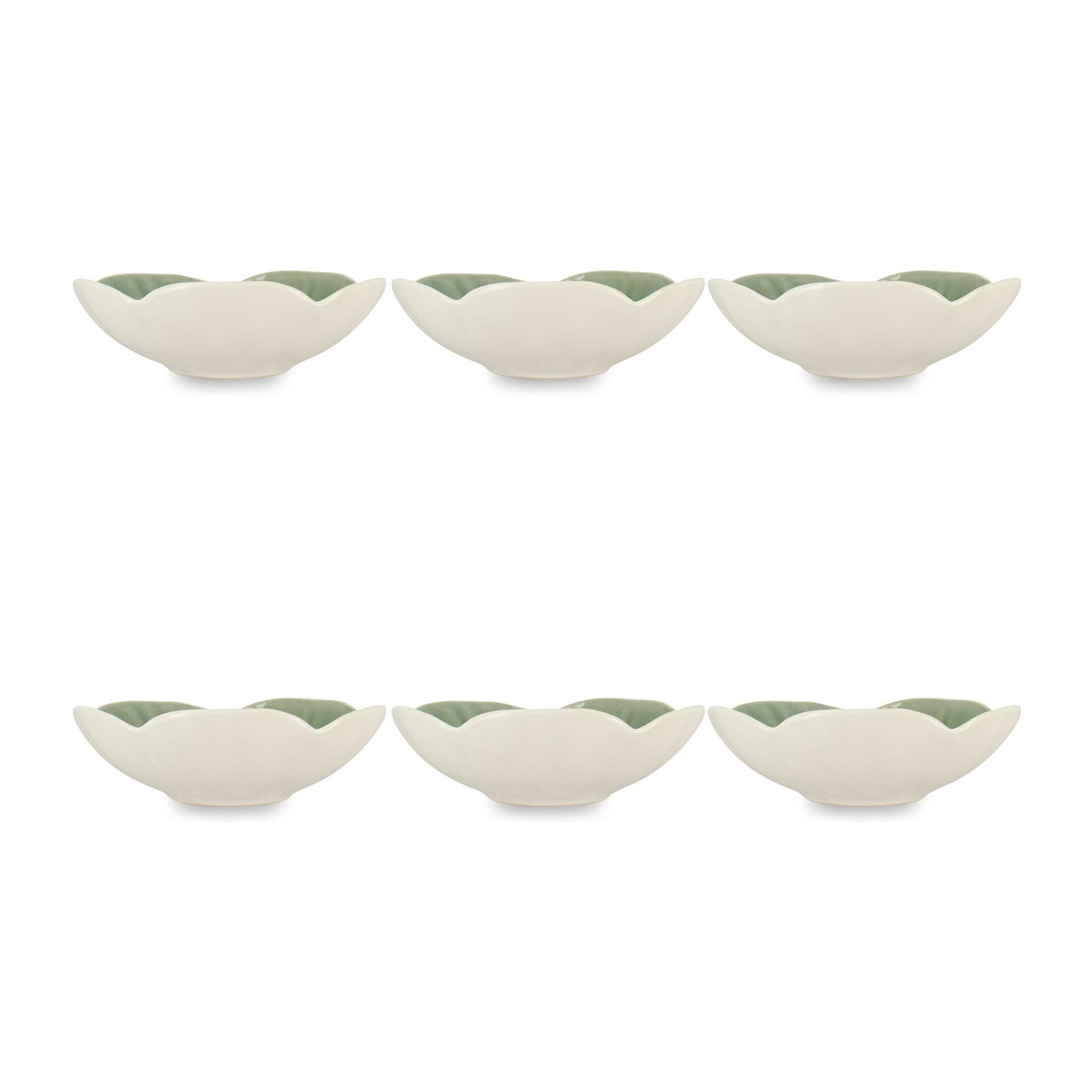 Lot de 6 coupelles 16cm en grès vert NOVA