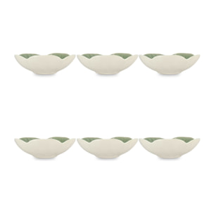 Lot de 6 coupelles 16cm en grès vert NOVA