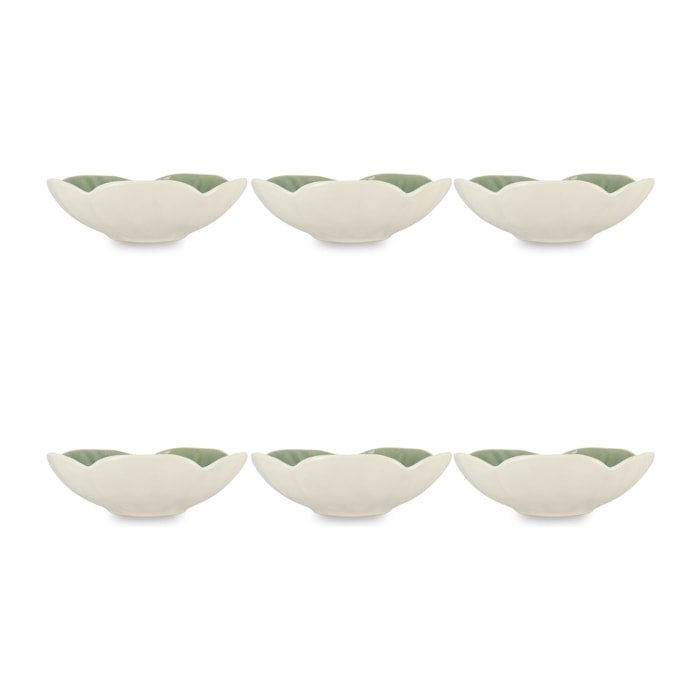 Lot de 6 coupelles 16cm en grès vert NOVA