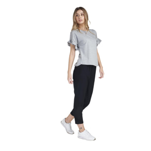 T-shirt a maniche corte con balze da donna Sparkly