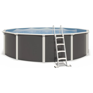 Piscine hors sol acier ronde Ø 5,50 x 1,32 m anthracite VARUNA