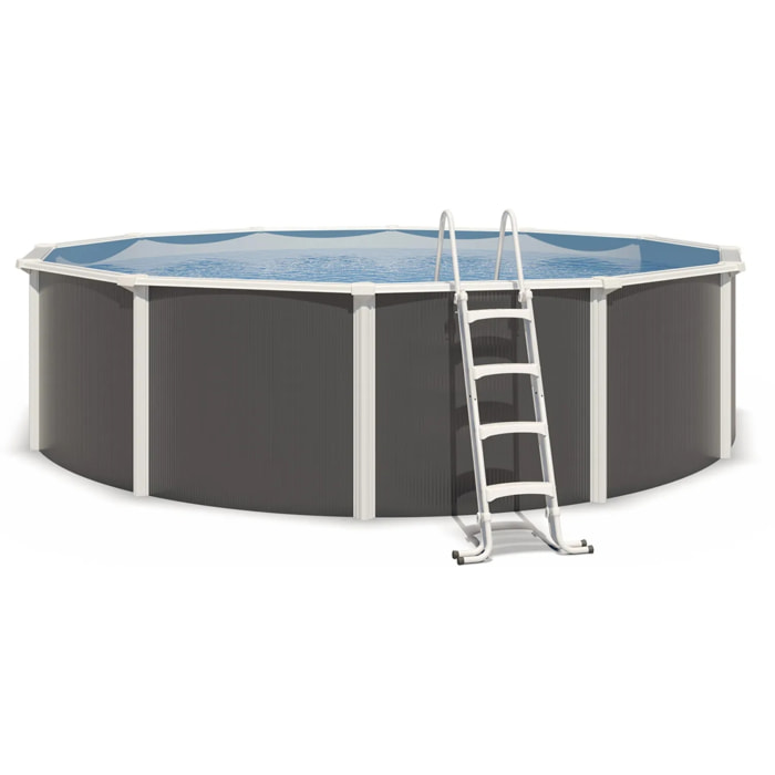 Piscine hors sol acier ronde Ø 5,50 x 1,32 m anthracite VARUNA