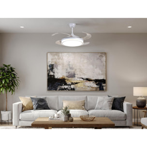 Ventilateur de plafond rétractable avec lumière LED et minuterie