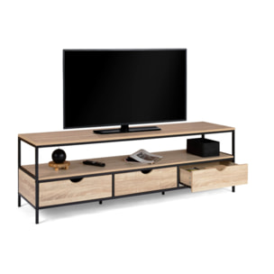 Meuble TV Memphis 3 tiroirs L160cm