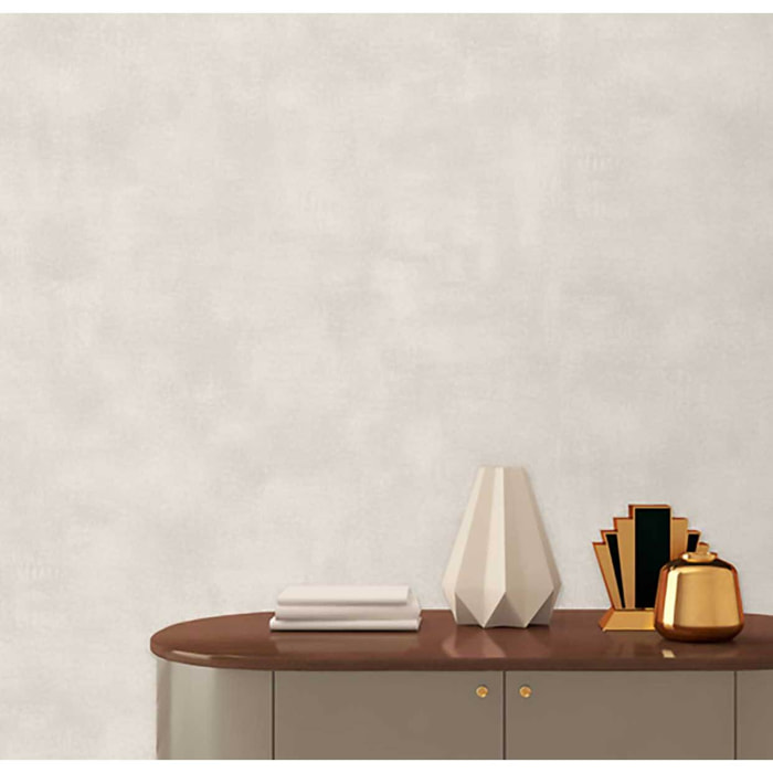 Papier peint uni effet toile lin gris perle