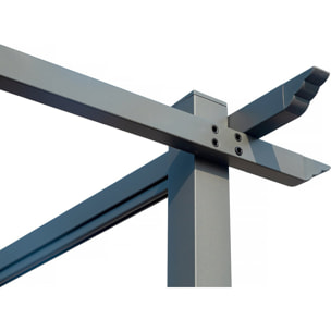 Pergola en métal avec toit rétractable - 3 x 4 m - Gris
