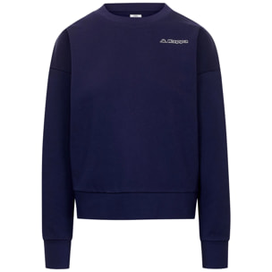 Kappa - Felpe Donna Blu - Logo Rewinda Or