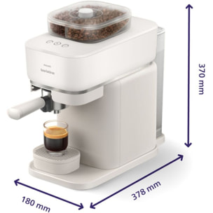 Machine à expresso PHILIPS Baristina BAR320/00 cafetière à grain bac double compartiment Blanche