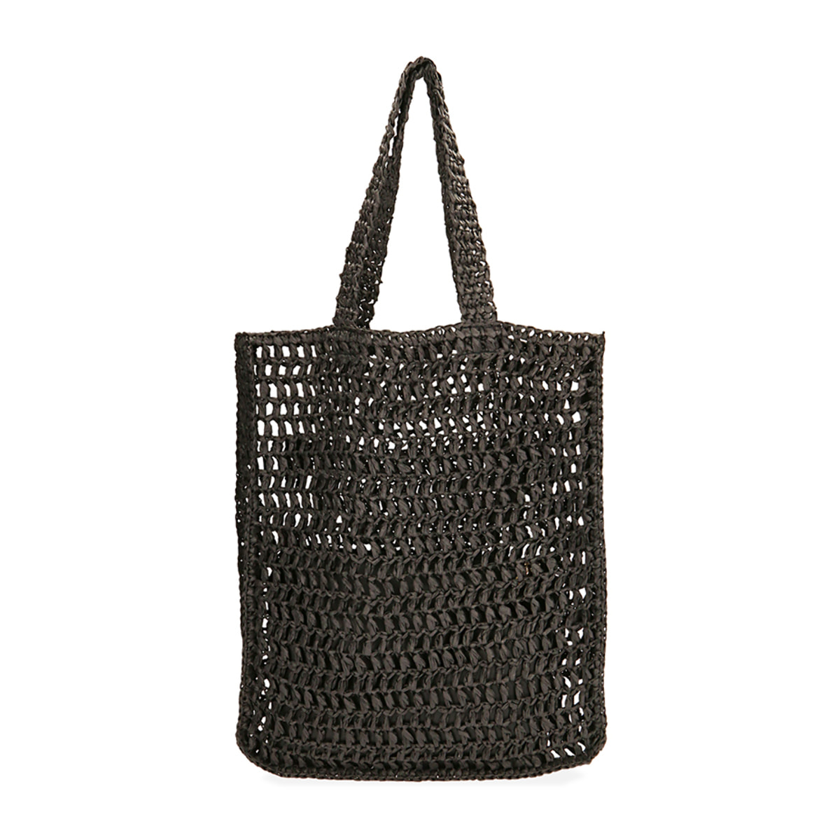 Bolso de playa de paja negro